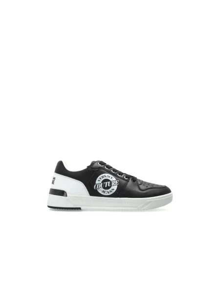 Sneakersy Versace Jeans Couture skórzane z logo czarne