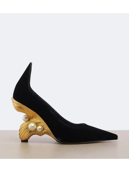 Pantofi cu toc Jimmy Choo de catifea negru