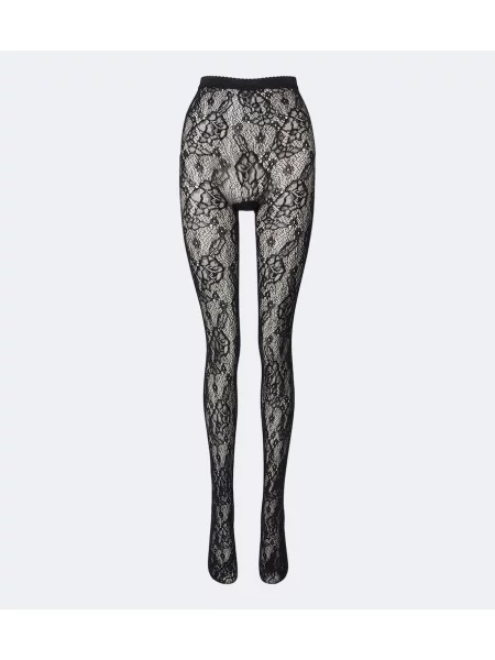 Dresuri Wolford cu model floral din dantelă negru