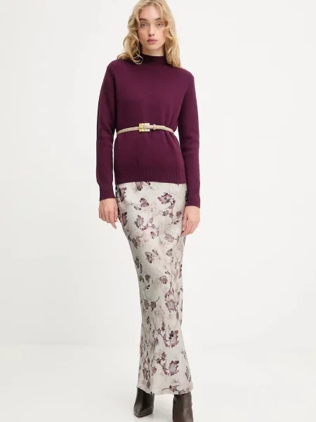 Светр з кашеміром Answear.LAB півгольф бордовий