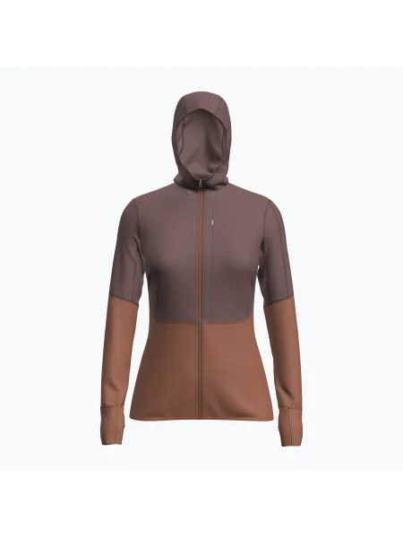 Дамски суитшърт за трекинг Icebreaker Merino Realfleece Descender Zip Hoodie dusty clay розово