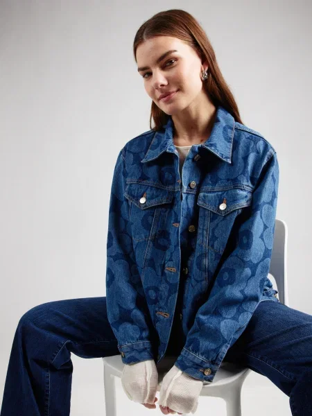 Marimekko Prechodná bunda MURROS UNIKKO denim / tmavomodrá modrá
