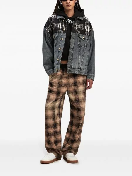 Pledinės raštuotos kelnės Palm Angels ruda