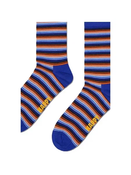 Csíkos zokni Happy Socks kék