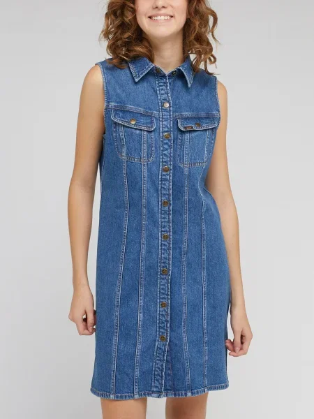 Sukienka jeansowa Lee niebieska