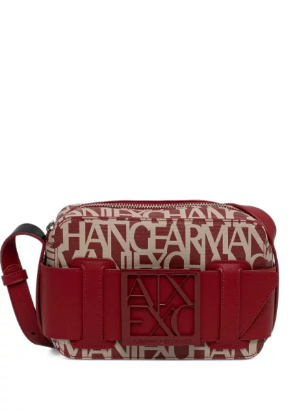 Geantă Armani Exchange cu imagine cu cataramă roșu