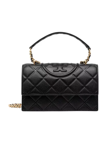 Tory Burch torebka skórzana Fleming czarny