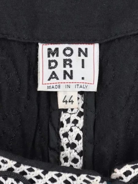 Palton Mondrian cu model floral alb