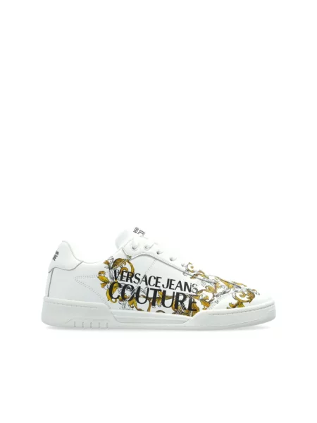 Sneakersy Versace Jeans Couture sznurowane z nadrukiem białe