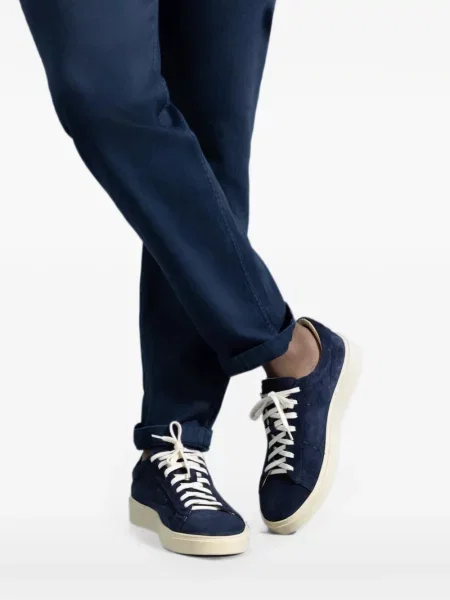 Fűzős szarvasbőr sneaker Eleventy kék