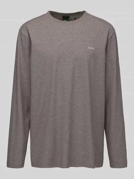 Bluzka z długim rękawem o kroju regular fit z mieszanka bawełny model Tee Long' Boss Green