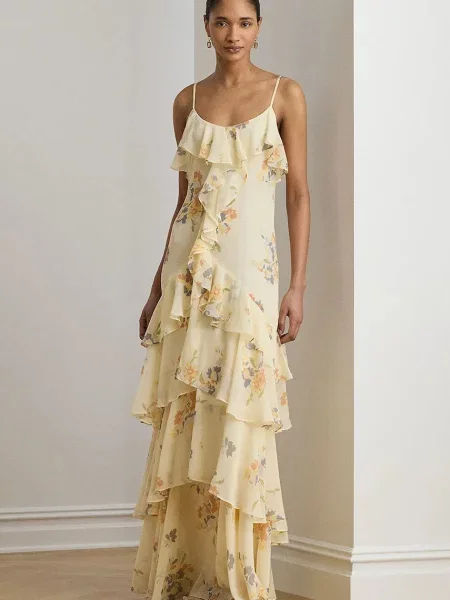 Lauren Ralph Lauren rochie evazată bej