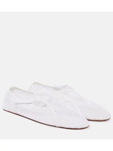 Usnjene balerinke Alaia bela