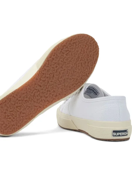 Sneakerși Superga cu șireturi din dantelă alb