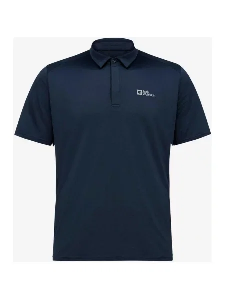 Ciemnoniebieska koszulka polo z krótkim rękawem Jack Wolfskin Delgami XL niebieska