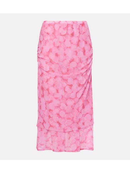 Jersey midi krilo Dries Van Noten s potiskom roza