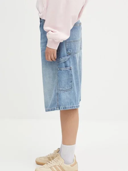 Τζιν σορτς Carhartt WIP Brandon Single Knee Short μπλε