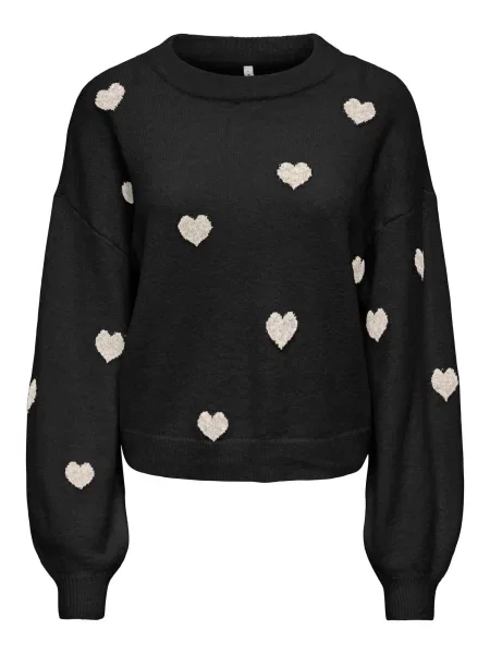 ONLY Pulover ONLRica ecru negru