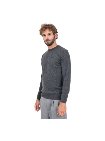 Sweter Barbour z okrągłym dekoltem czarny