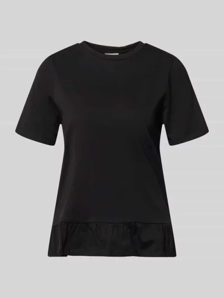T-shirt o kroju regular fit z czystej bawełny model DISSO' Pieces czarna