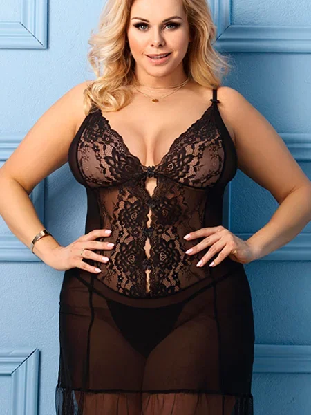 Эротический комплект из сорочки и трусиков Комплект_Anais_Vela чорна