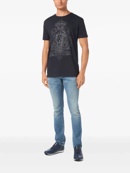 Tricou Billionaire cu imagine albastru