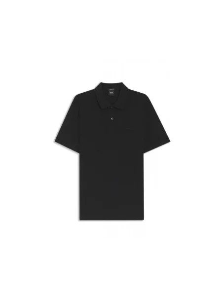 Boss Koszulka Polo Z Pikowanym Wzorem Pallas Regular Fit schwarz czarna