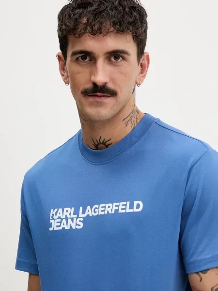 Футболка Karl Lagerfeld Jeans с принтом зеленая