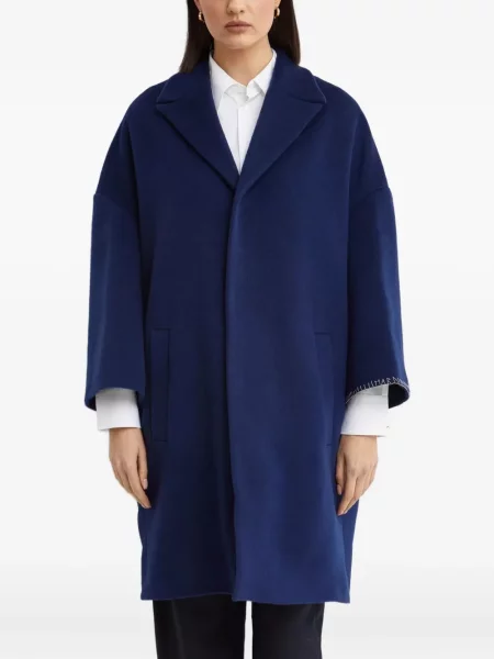 Palton Marni cu broderie albastru