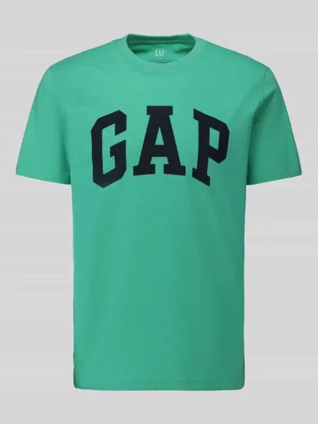T-shirt o kroju regular fit z czystej bawełny model EVERYDAY SOFT' Gap zielona
