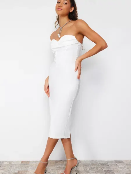 Rochie de seară Trendyol business alb