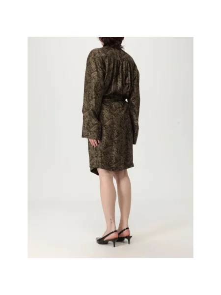 Jedwabna sukienka Saint Laurent z wzorem paisley biznesowa