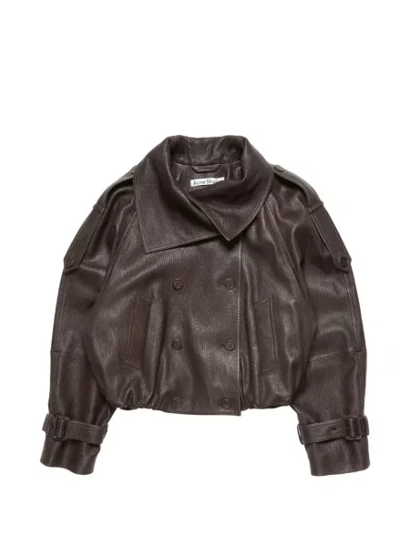 Decupat trenci Acne Studios din piele maro
