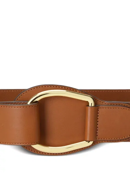 Δερμάτινος ζώνη Lauren Ralph Lauren με αγκράφα καφέ
