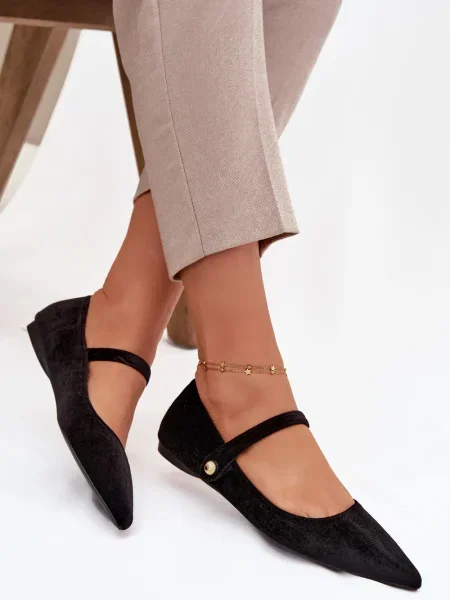 Кадифени балеринки Boto черно