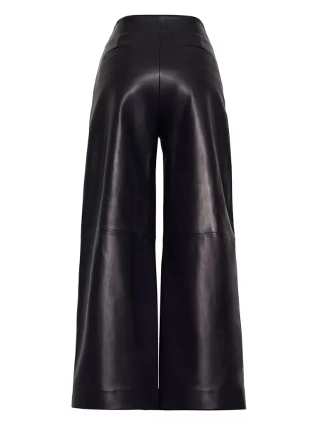 Pantaloni Adam Lippes din piele negru
