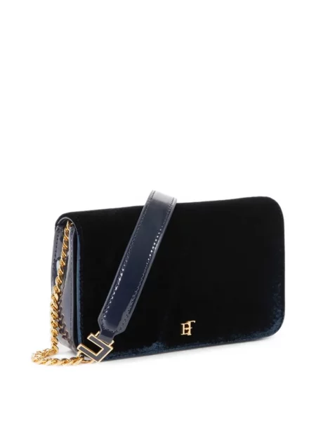 Torbica Elisabetta Franchi od samta s printom plava
