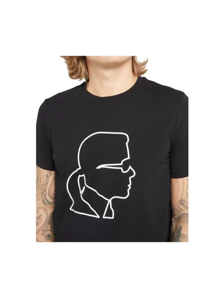 Karl Lagerfeld Tricou / alb negru