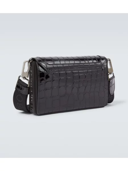 Geantă Christian Louboutin din piele de lac negru