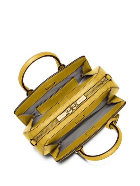 Bőr crossbody táska Michael Kors sárga