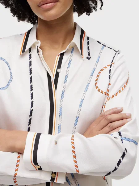 Рубашка Tommy Hilfiger с принтом из твилла белая