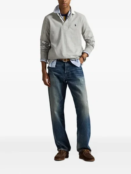 Ριγέ polo Polo Ralph Lauren με κουκούλα με αυτόγραφο λευκό