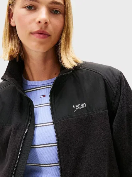 Флисовая спортивная кофта Tommy Jeans черная