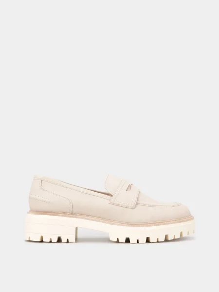 Кожаные лоферы Tamaris бежевые