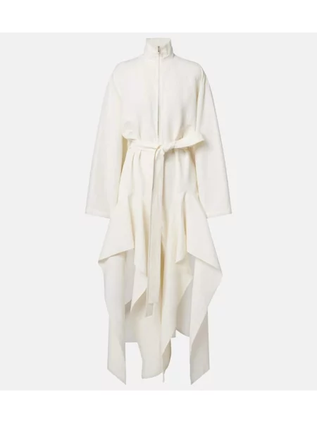 Salopetă Alaïa cu volane din poplin alb