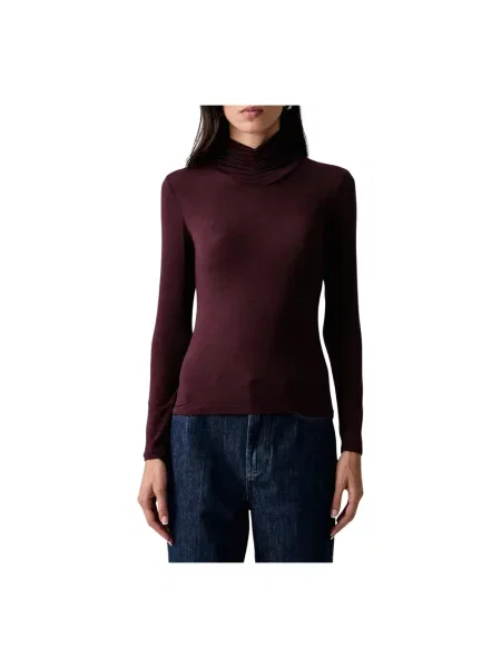 Top Twinset z kaszmiru do golfa fioletowy