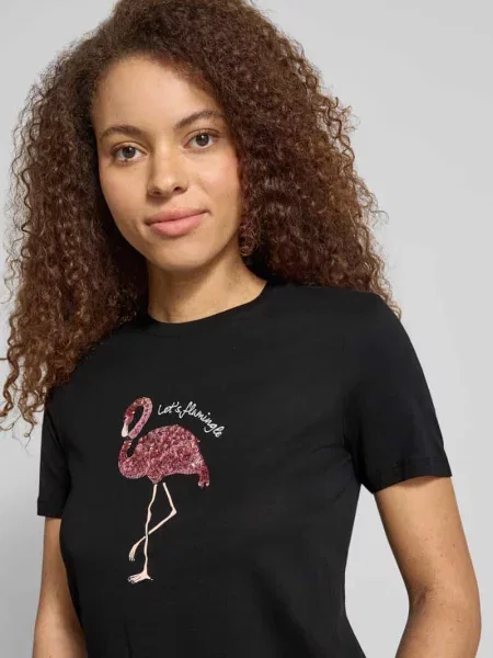 T-shirt o kroju regular fit z czystej bawełny model KITA' Only czarna