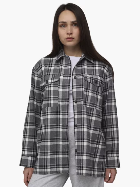 Сорочка повсякденна YUKI бавовна/вовна чорний