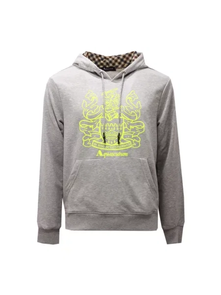 Bluza z kapturem Aquascutum z kapturem szara
