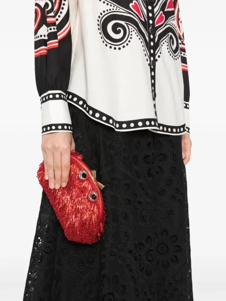 Чанта за през рамо Anya Hindmarch мъниста червено
